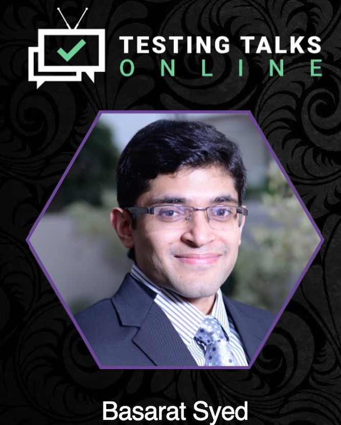 Proud to announce our second panelist for Testing Talks Online, Basarat Ali Syed!