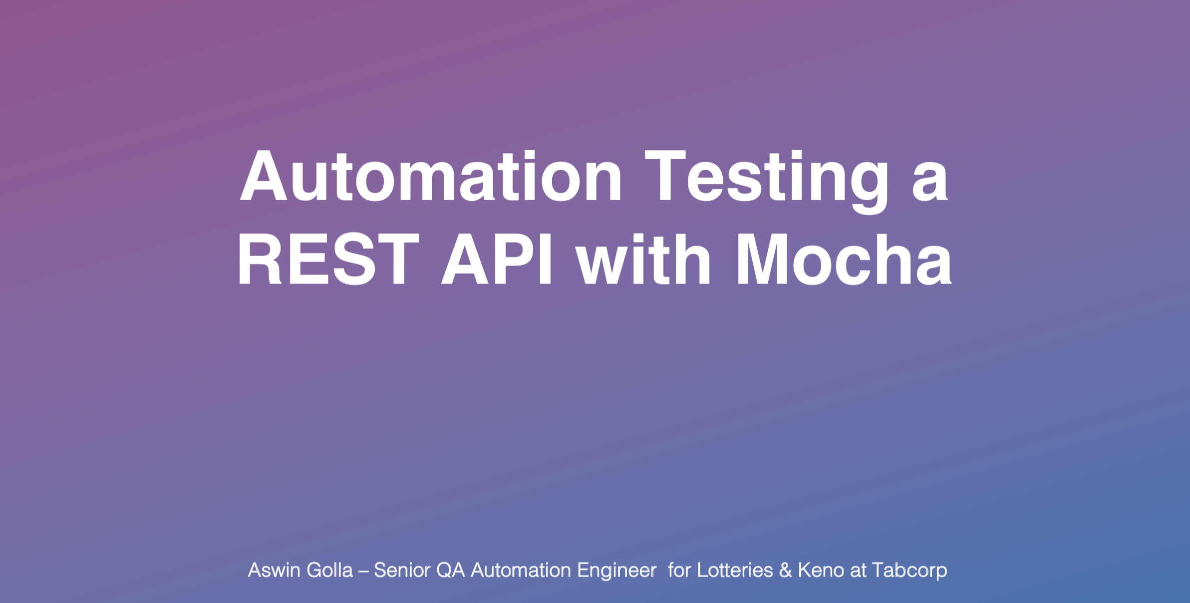 Automation Tesing a REST API with Mocha